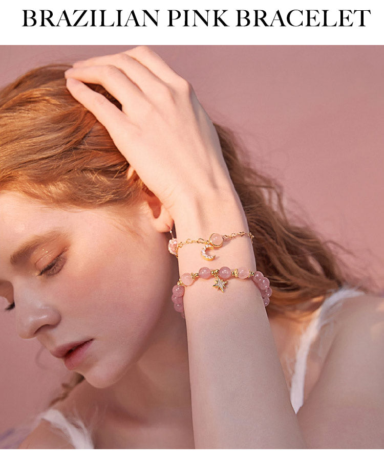 Brazilian Pink Crystal Jewelry Set-Health & Love