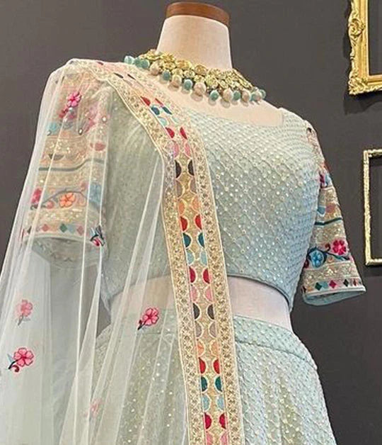 Blue Designer Lehenga Choli