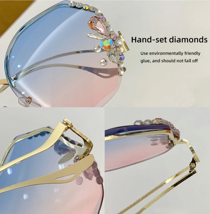 Blue Pink Diamond Sunglasses