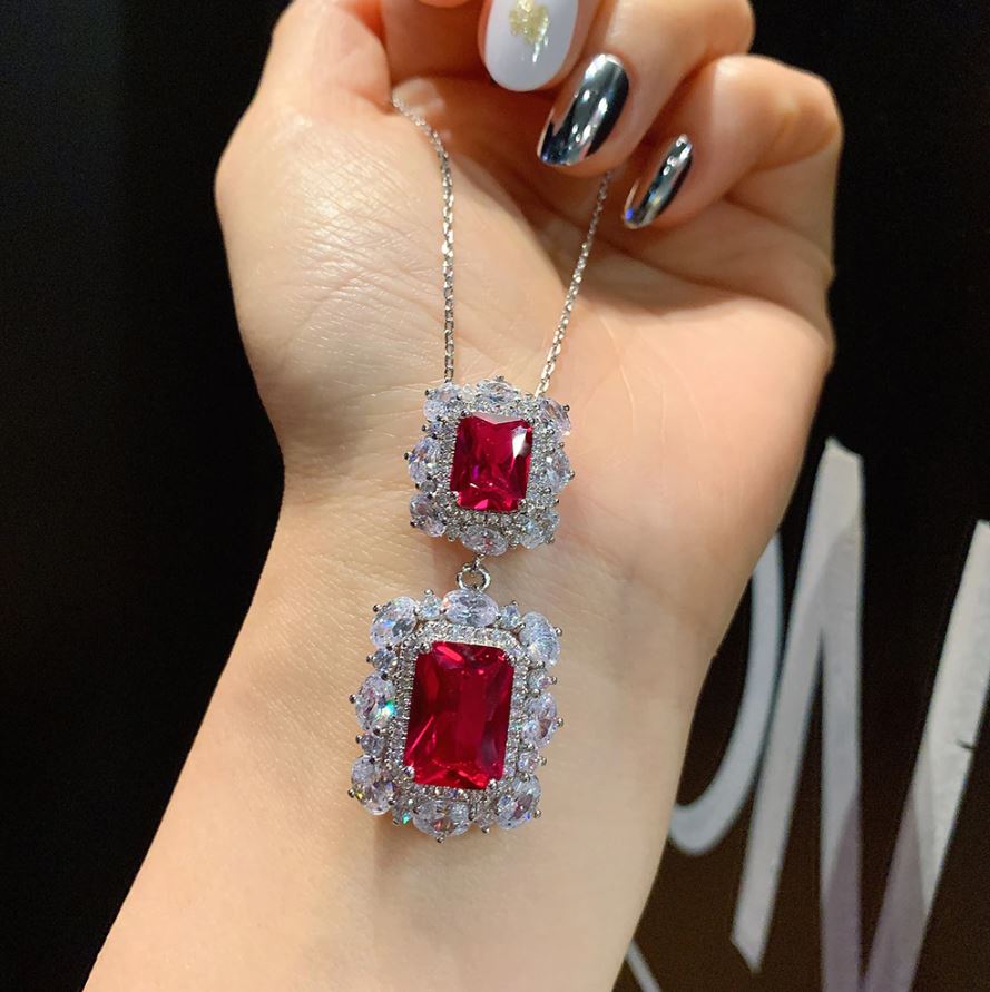 Ruby Gemstone Jewelry Set