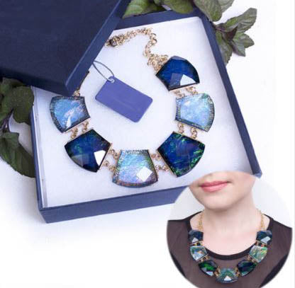 TrinketSea Blue Crystal Necklace
