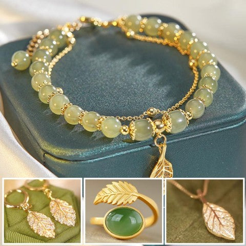 Gold Branches And Jade Leaves Series Jewelry