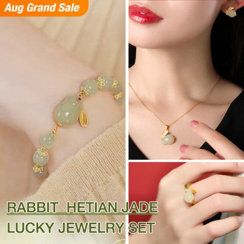 Rabbit HeTian Jade Lucky Jewelry Set-1