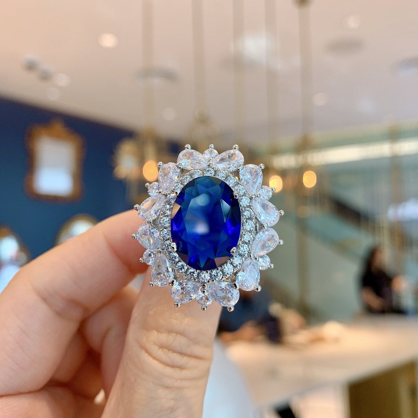 Blue Crystal Sapphire Jewelry Set