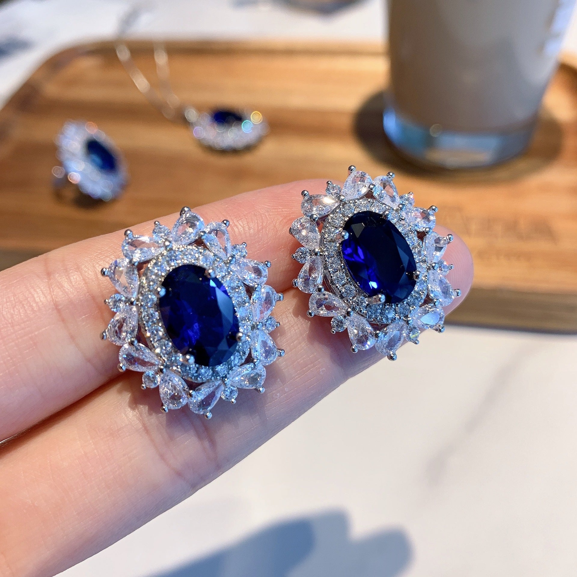 Sapphire jewelry store set